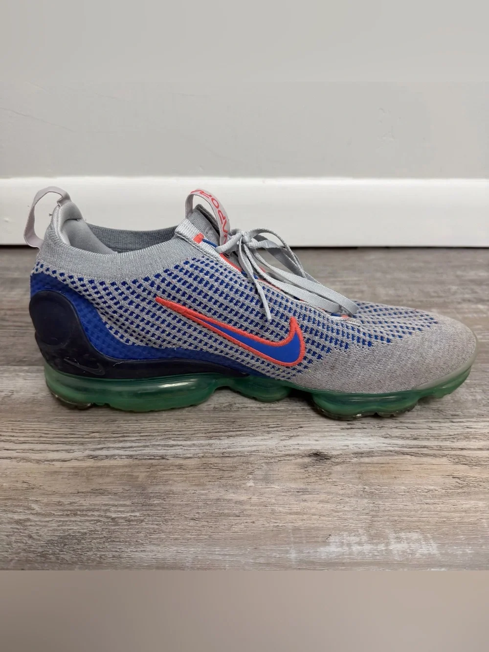 Nike Air Vapor Max Flyknit Wolf Grey Med Blue Mens Trainers Size 11.5 like NEW🔥